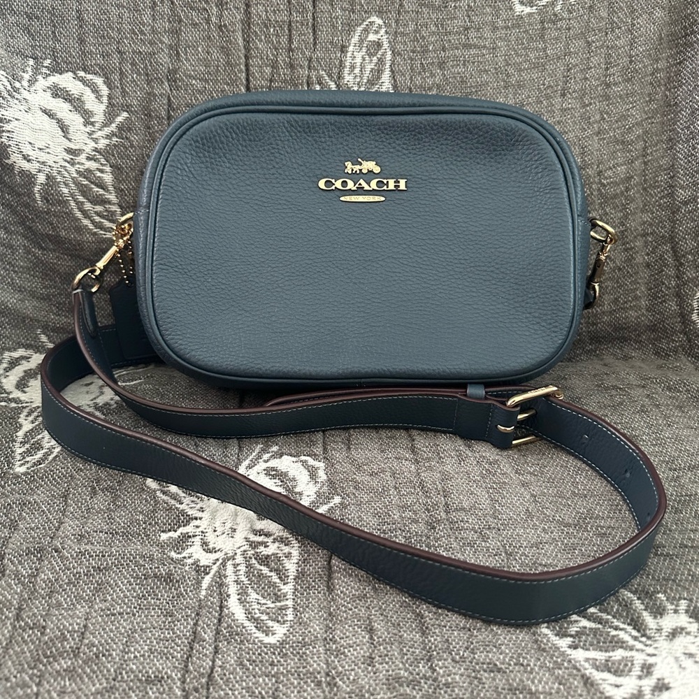 Coach Leather Camera Bag in Dark blue